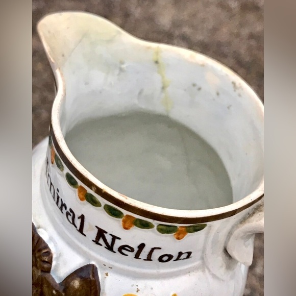 Vintage c. 1805 Admiral Nelson Captain Berry Prattware Pitcher Mug England - Picture 10 of 10